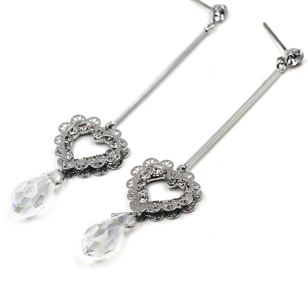 Silver beloved lover earrings